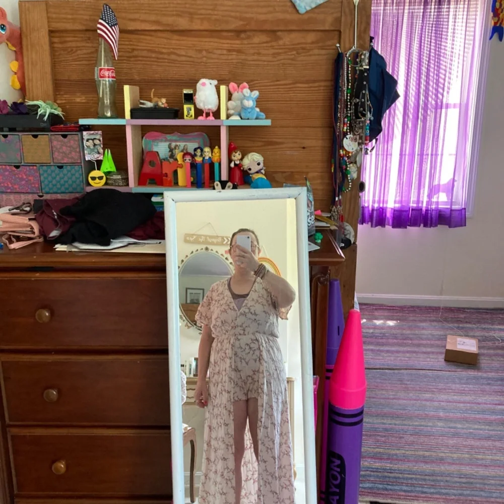 Angie Large Romantic Floral Romper With Shorts/Dress In Back - Picture 7 of 7